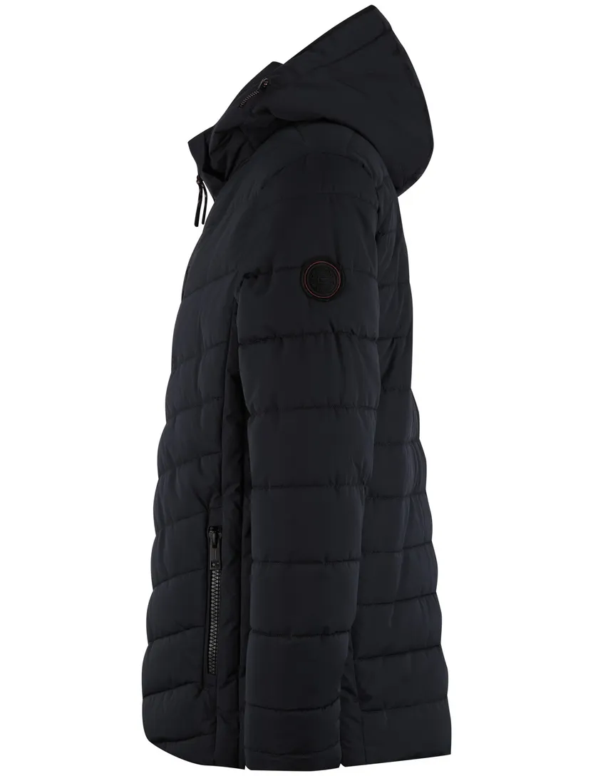 Casa Moda winterjas effen donkerblauw borstzak