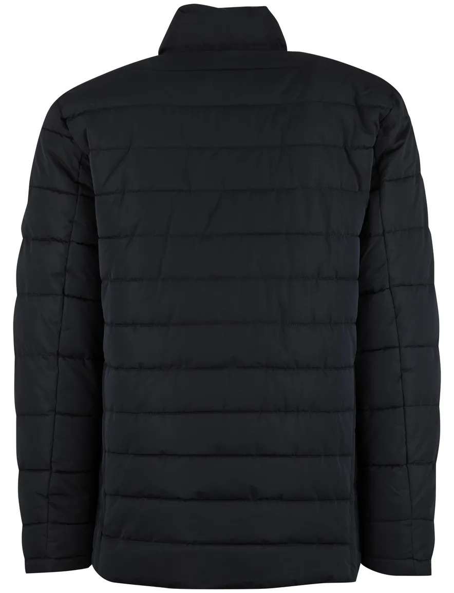 Casa Moda winterjas donkerblauw effen borstzak capuchon
