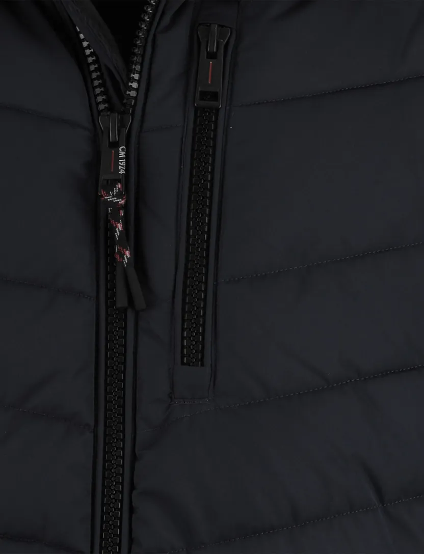 Casa Moda winterjas effen donkerblauw borstzak