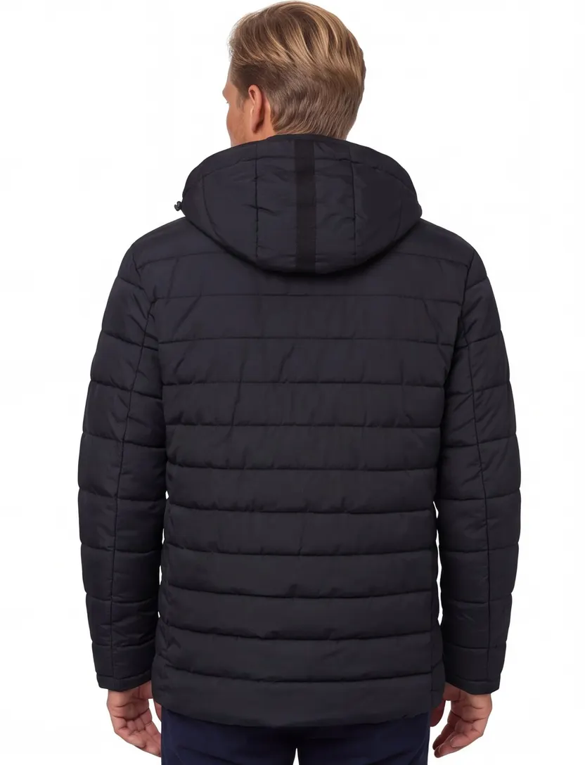 Casa Moda winterjas effen donkerblauw borstzak