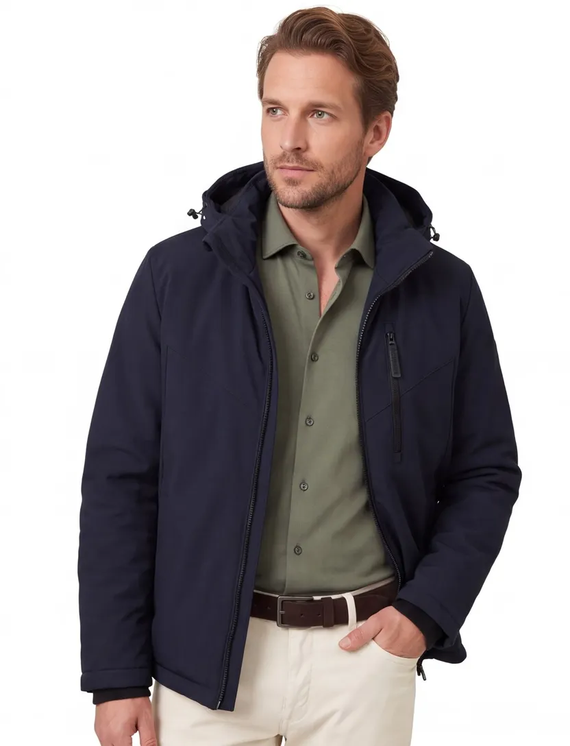 Casa Moda winterjas donkerblauw effen