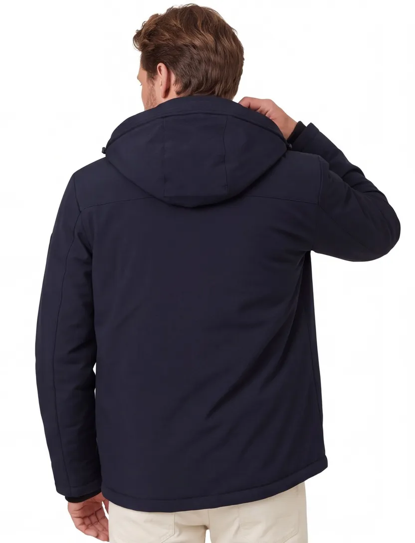 Casa Moda winterjas donkerblauw effen