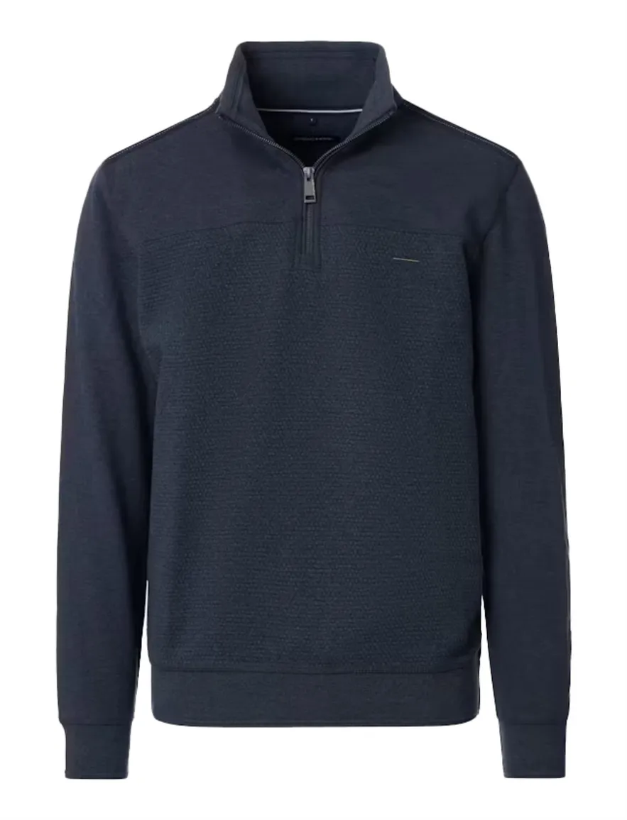 Casa Moda sweater donkerblauw regular fit effen