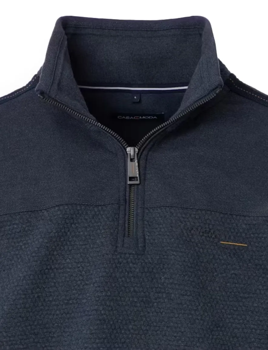 Casa Moda sweater donkerblauw regular fit effen