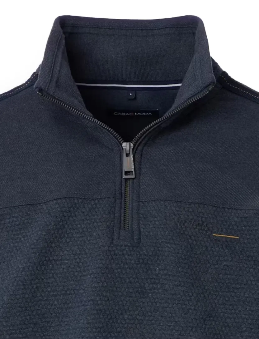 Casa Moda sweater donkerblauw regular fit katoen