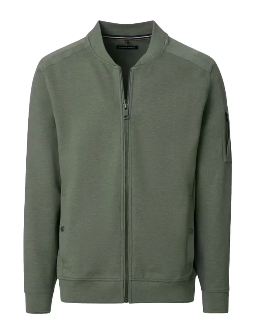 Casa Moda vest groen regular fit katoen effen