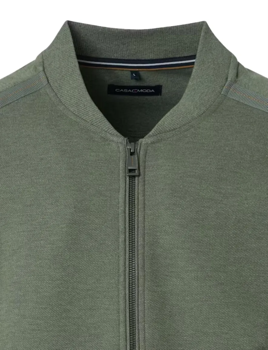 Casa Moda vest groen regular fit katoen effen