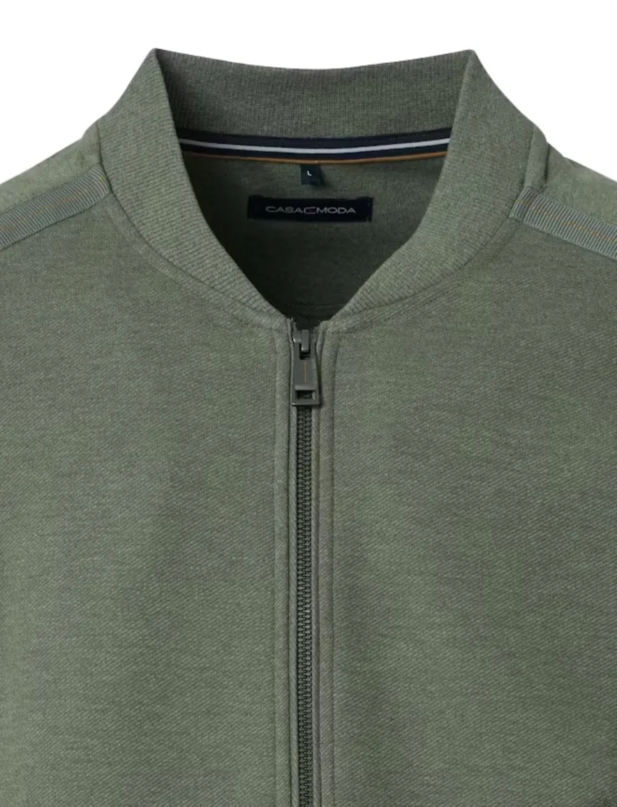 Casa Moda vest groen regular fit katoen effen