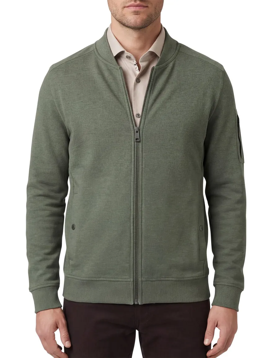 Casa Moda vest groen regular fit katoen effen
