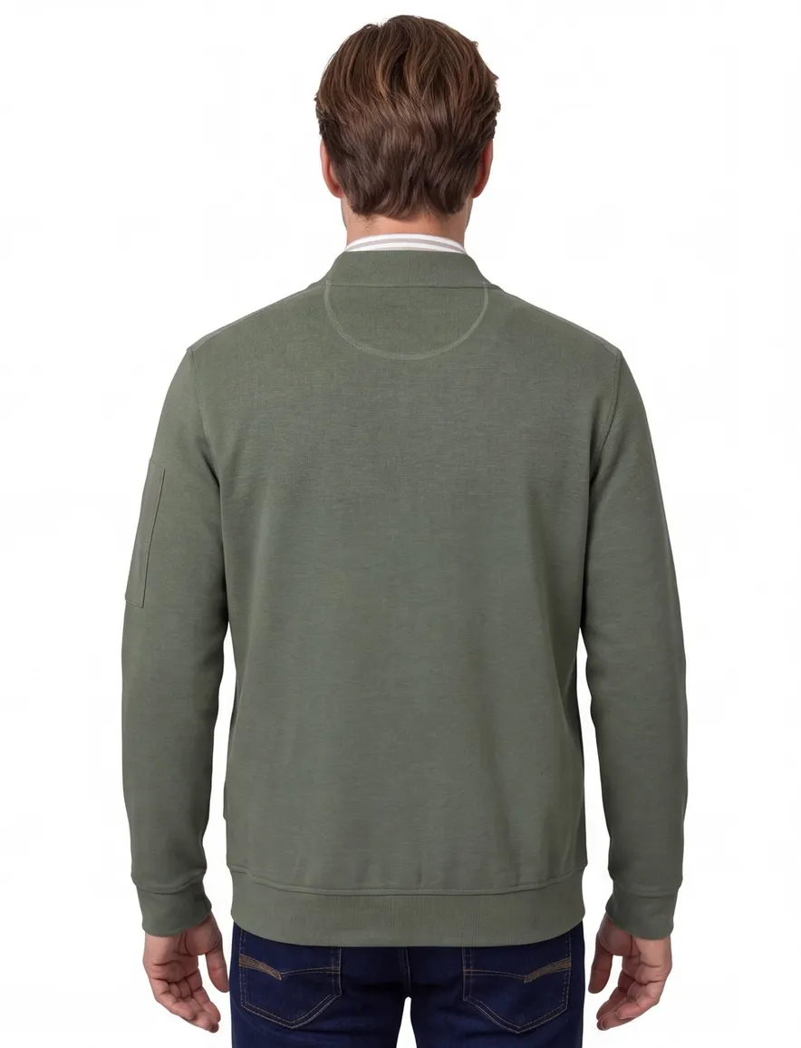 Casa Moda vest groen regular fit katoen effen