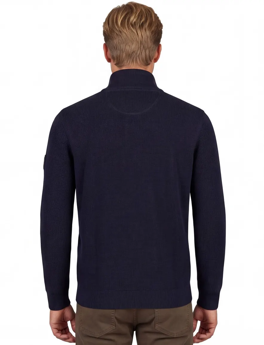 Casa Moda trui donkerblauw half zip
