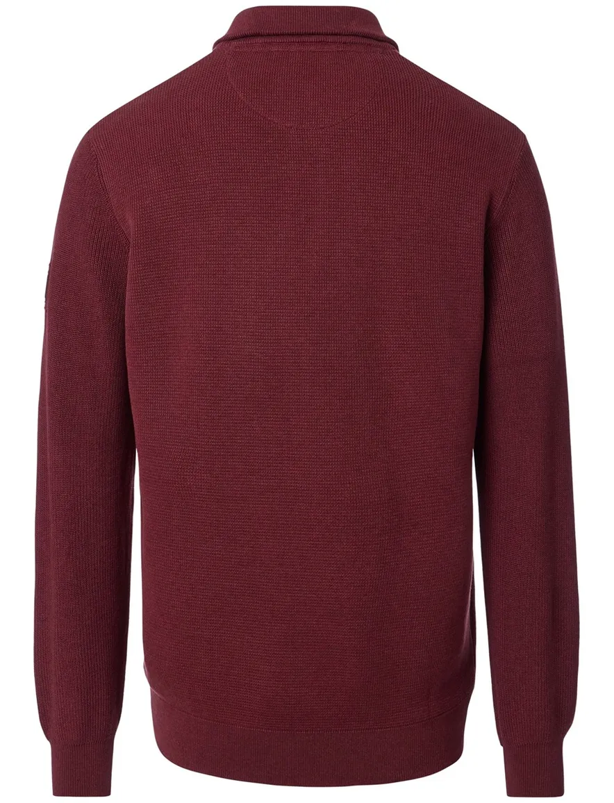 Casa Moda bordeaux half-zip trui effen