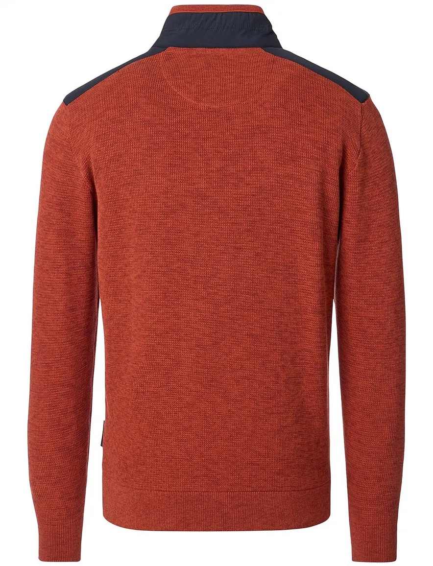 Casa Moda oranje half-zip trui gemêleerd