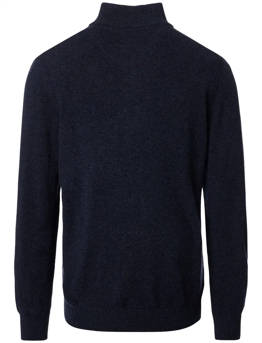 Casa Moda donkerblauw half-zip trui effen