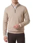Casa Moda beige half-zip trui gemêleerd gebreid