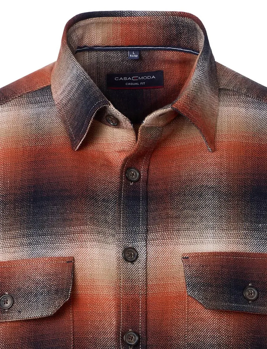 Casa Moda overhemd ml 5 oranje katoen