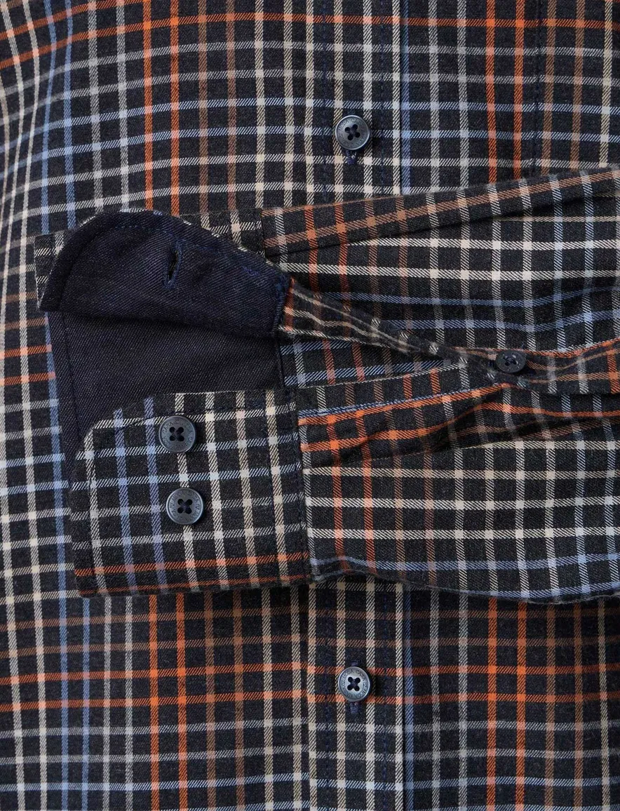 Casa Moda overhemd print grijs katoen wijde fit