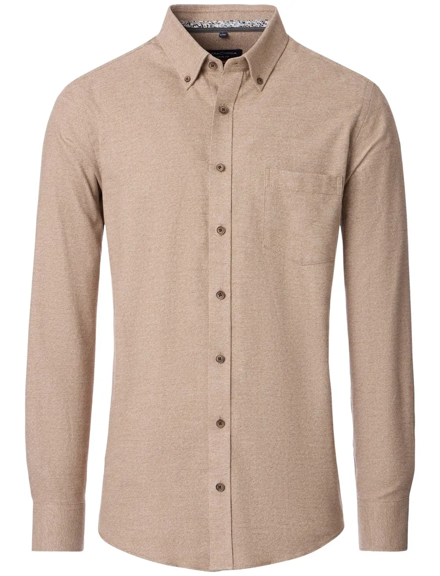 Casa Moda overhemd effen casual fit beige