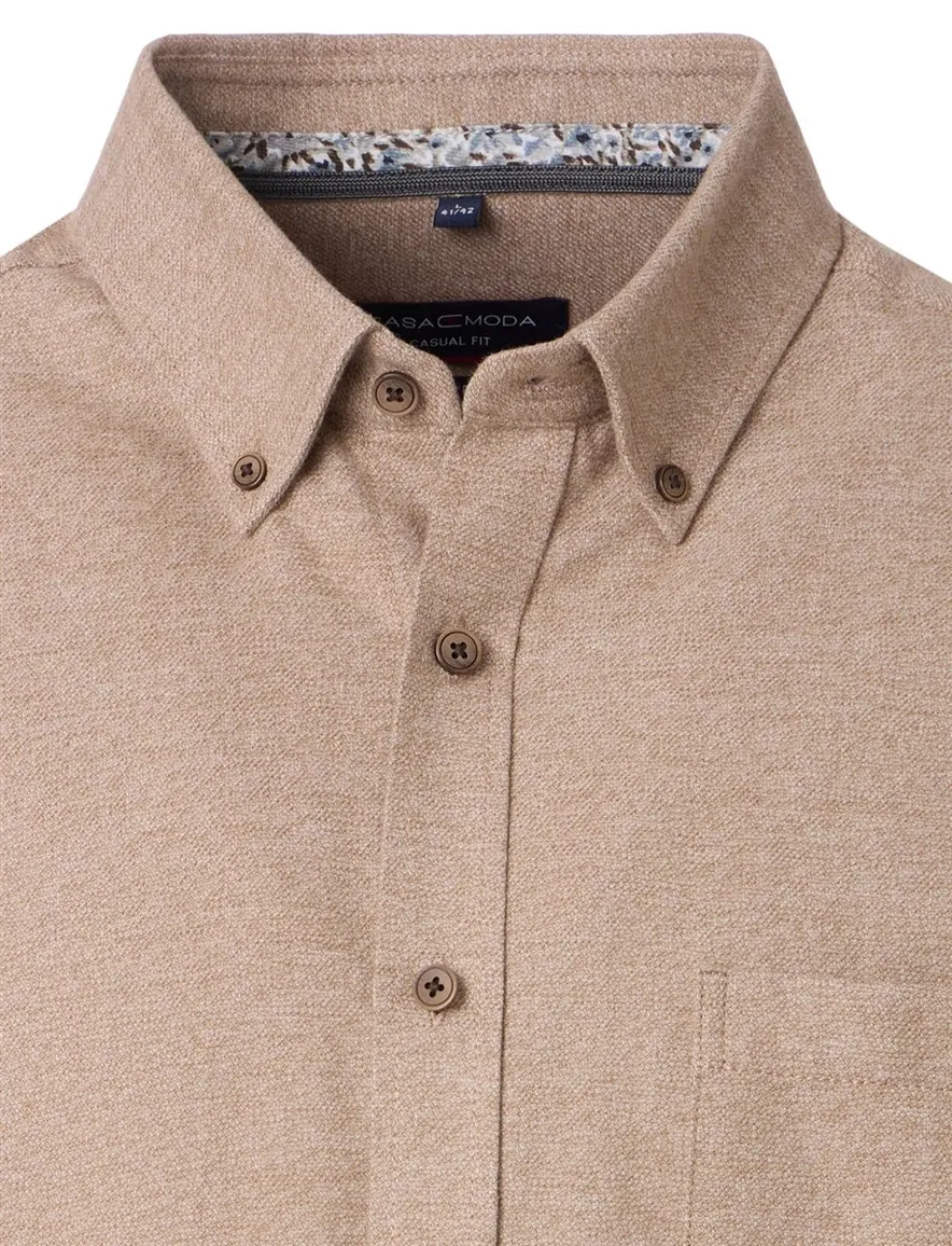 Casa Moda overhemd effen casual fit beige