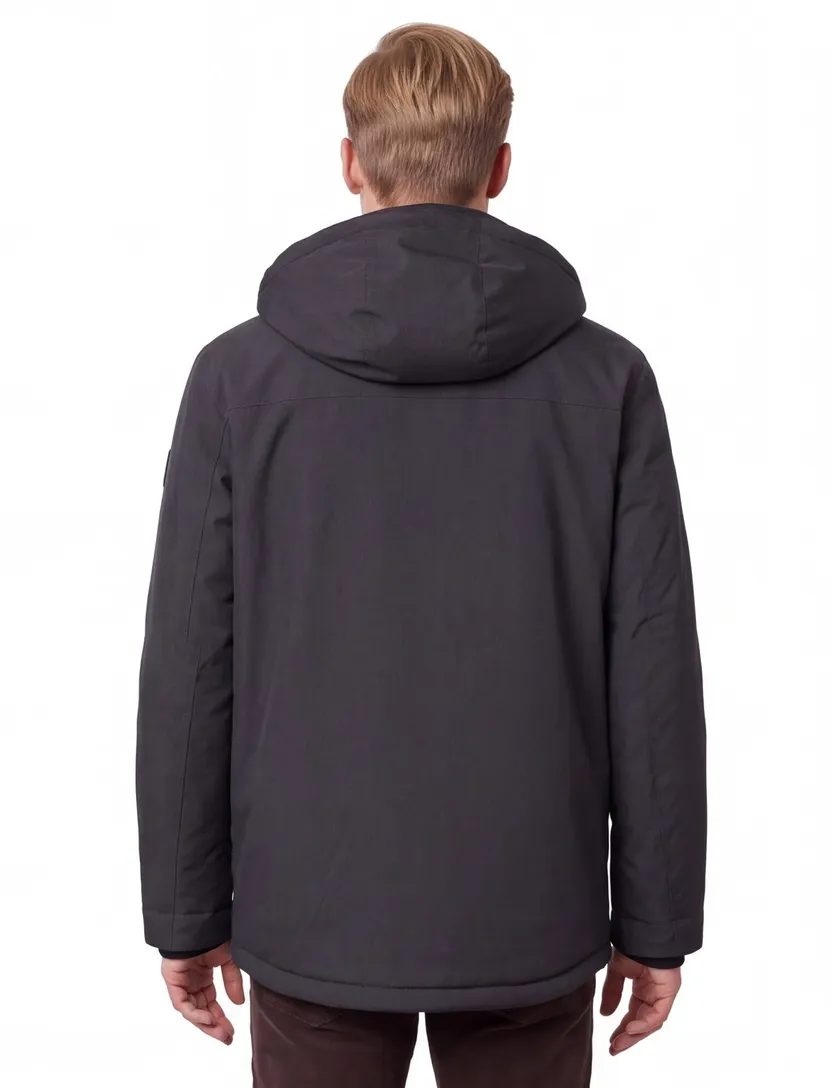Casa moda effen grijs winterjas normale fit