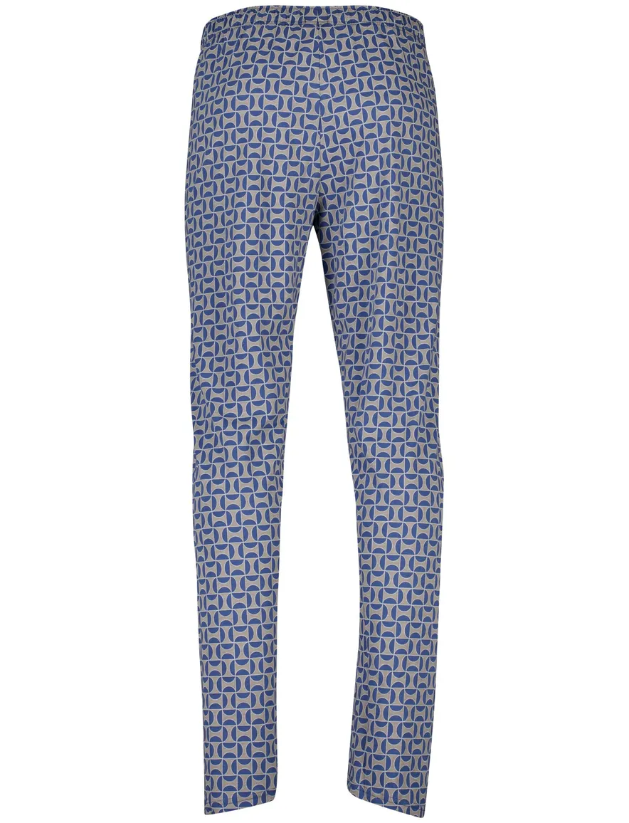Schiesser pyjama comfort fit katoen blauw