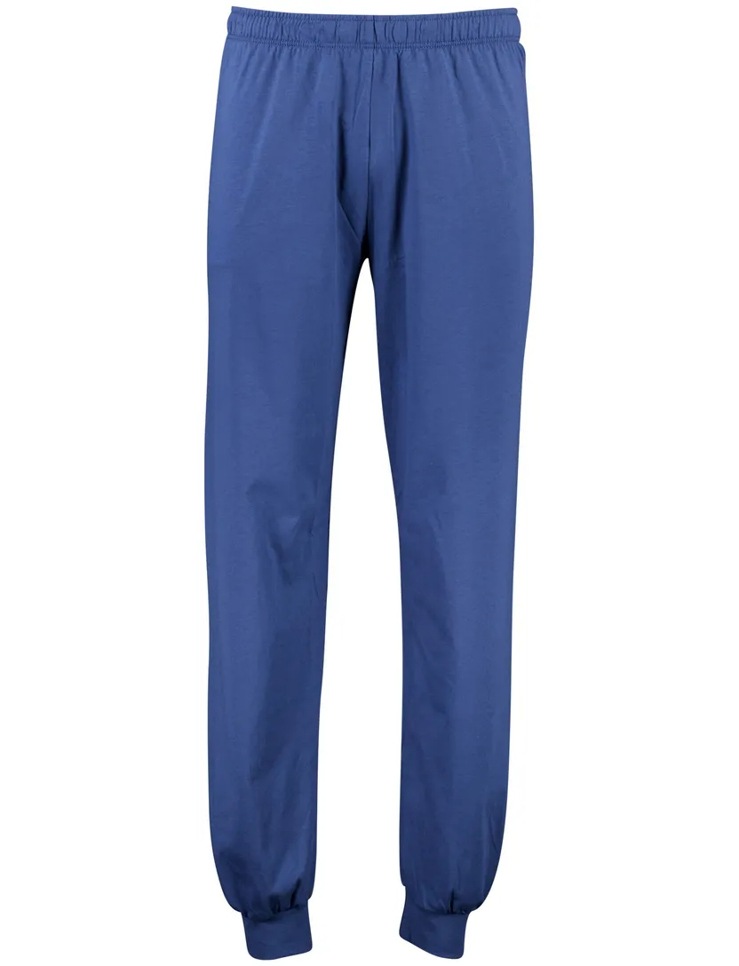 Schiesser lange pyjama blauw katoen