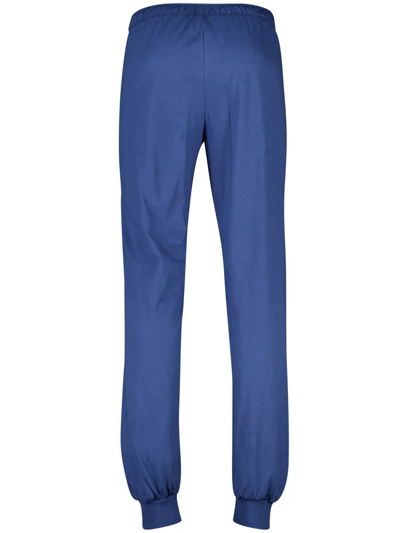 Schiesser lange pyjama blauw katoen