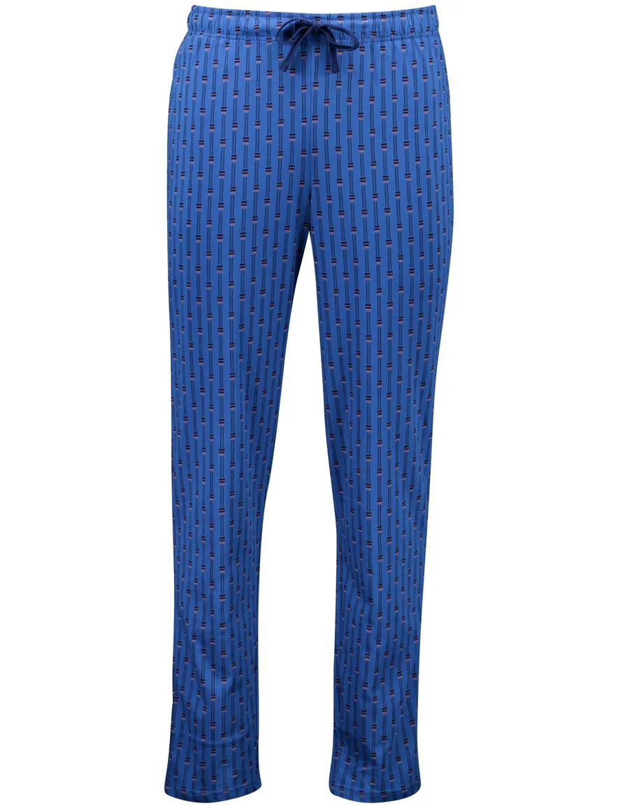 Schiesser pyjamabroek blauw geprint katoen