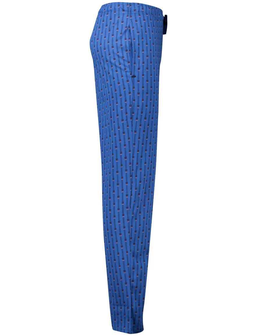 Schiesser pyjamabroek blauw geprint katoen
