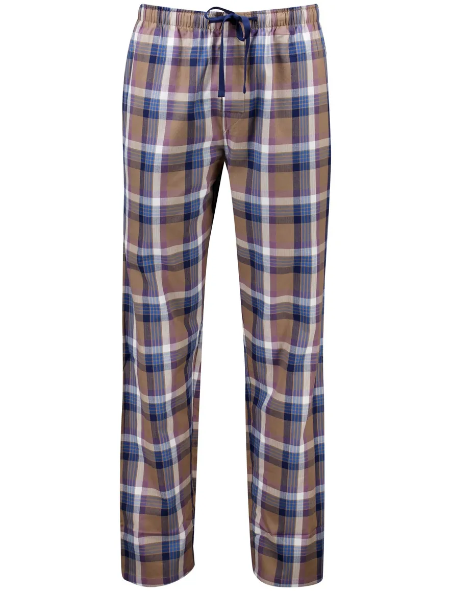 Schiesser pyjamabroek bruin geruit