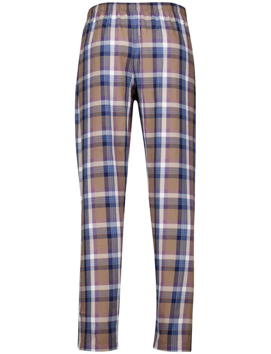 Schiesser pyjamabroek bruin geruit