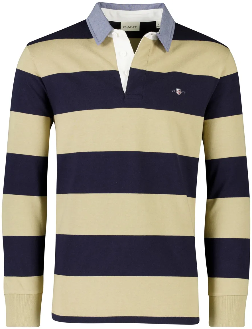 Navy gestreepte lange mouw polo Gant normale fit katoen