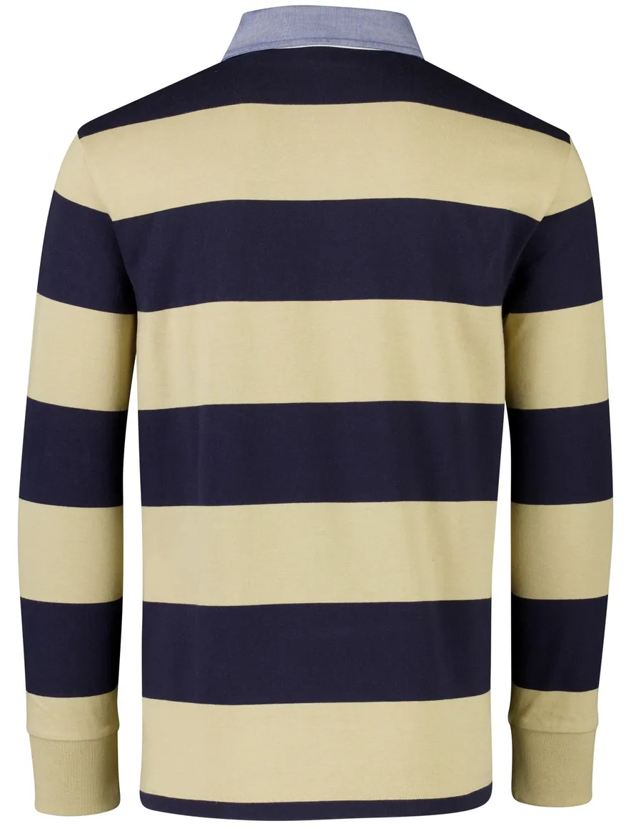 Navy gestreepte lange mouw polo Gant normale fit katoen