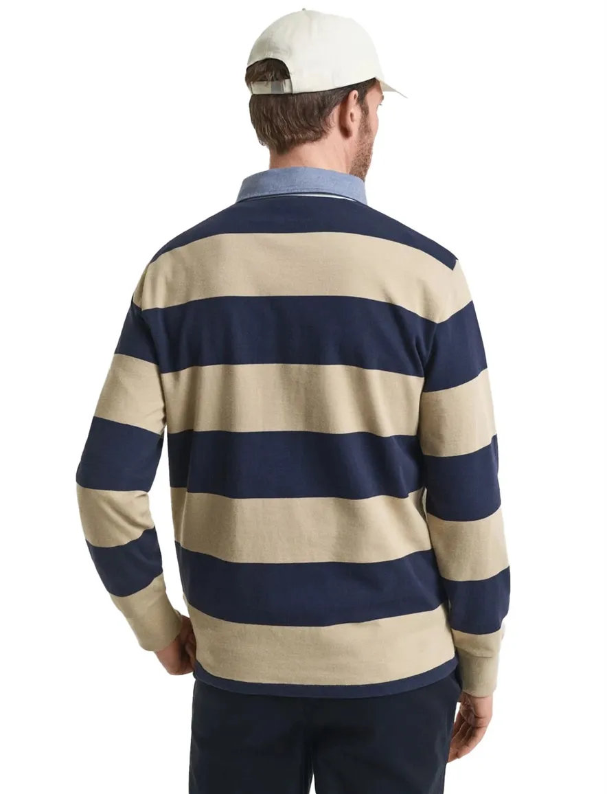 Gant Trui rugby geel donkerblauw