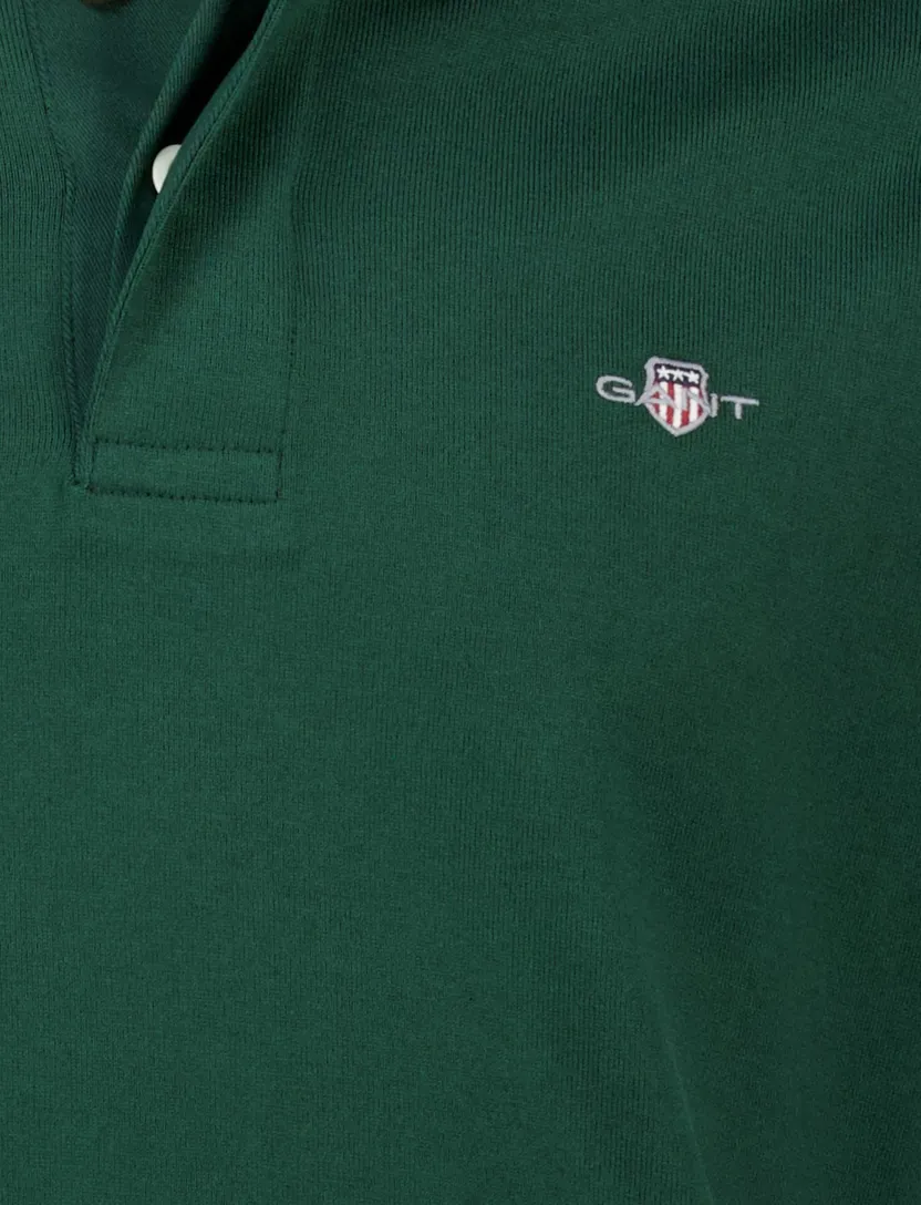 trui met rugby kraag Gant groen effen normale fit