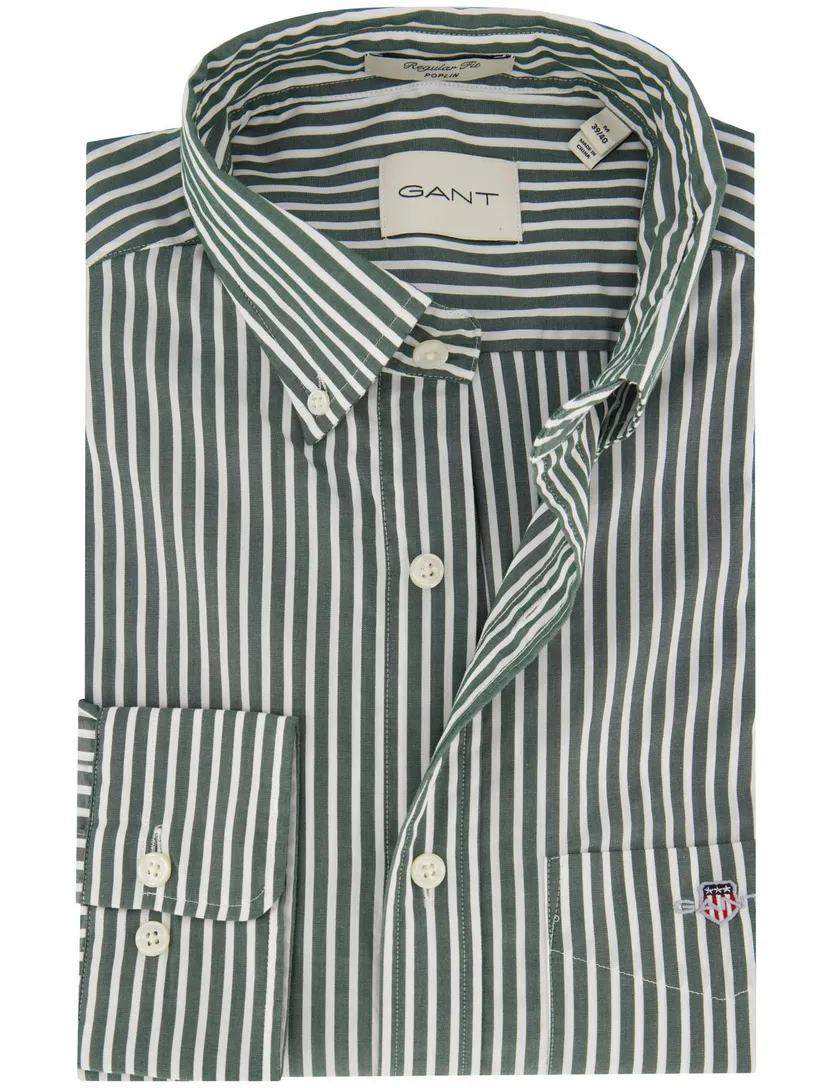 Gant casual overhemd regular fit groen katoen