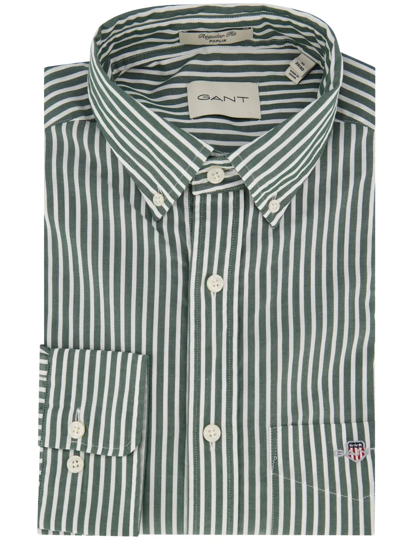 Gant casual overhemd regular fit groen katoen