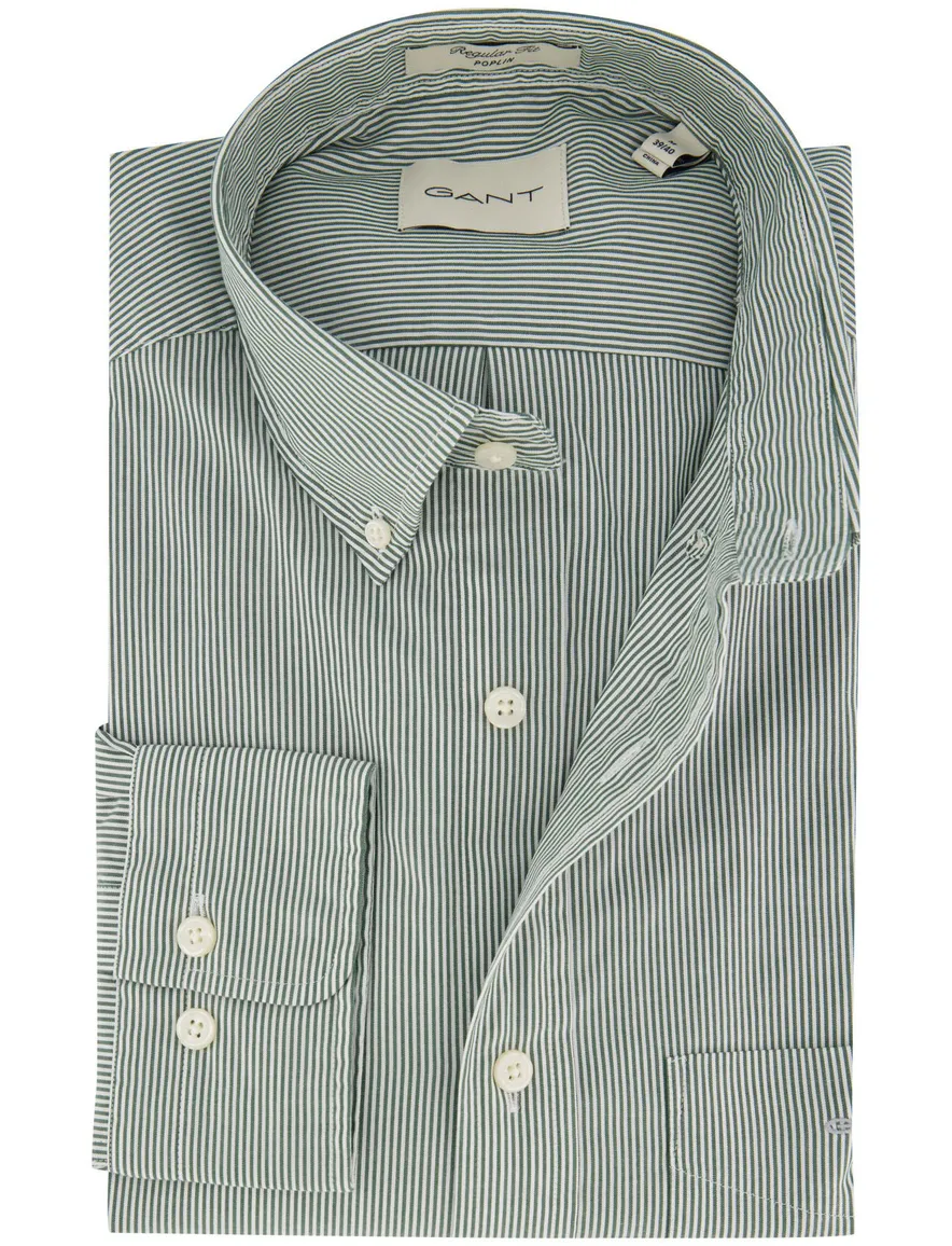 Gant Regular Fit casual overhemd groen katoen