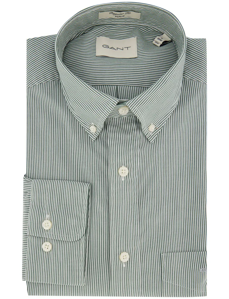Gant Regular Fit casual overhemd groen katoen