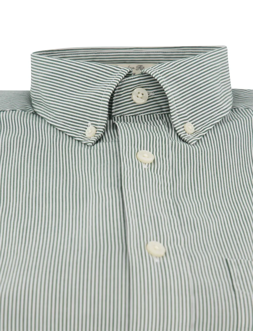 Casual overhemd Gant Regular Fit groen gestreept