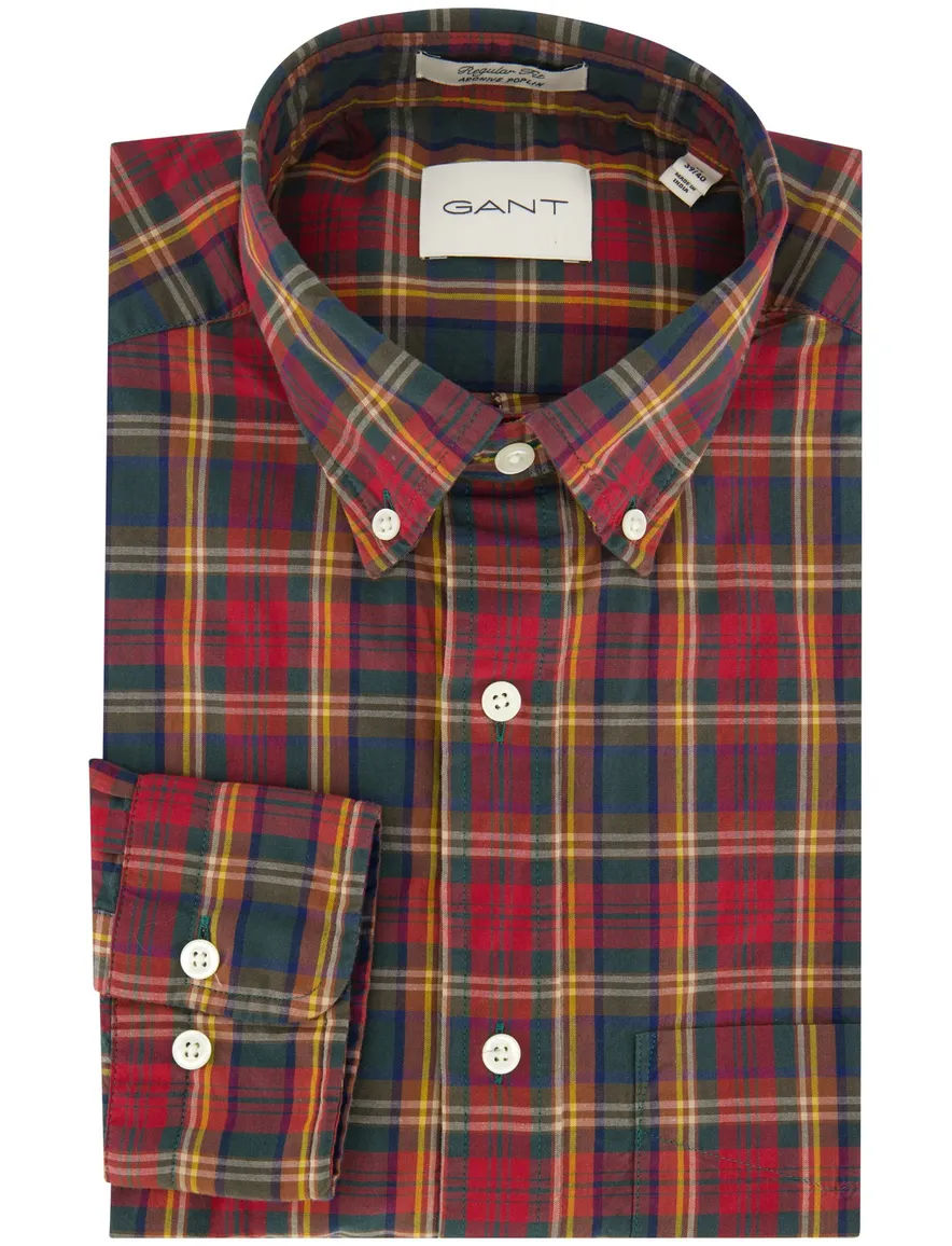 Gant Regular Fit casual overhemd rood geruit