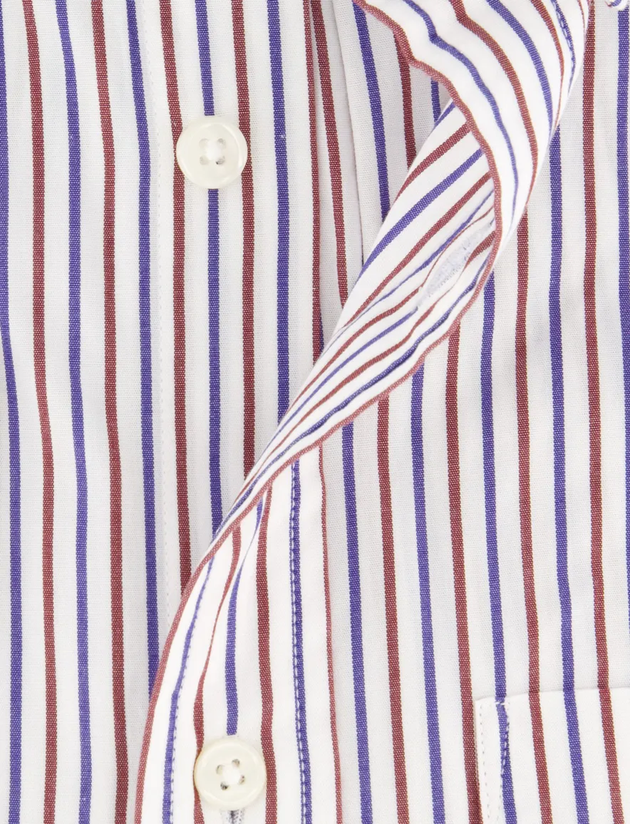 Gant regular fit casual overhemd rood blauw gestreept