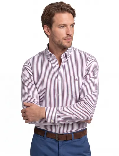 Gant Gant casual overhemd regular fit rood katoen