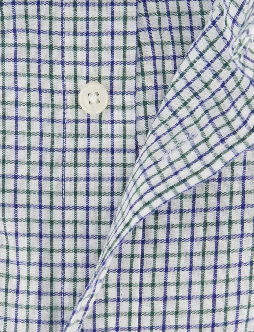 Gant overhemd blauw geruit lange mouwen