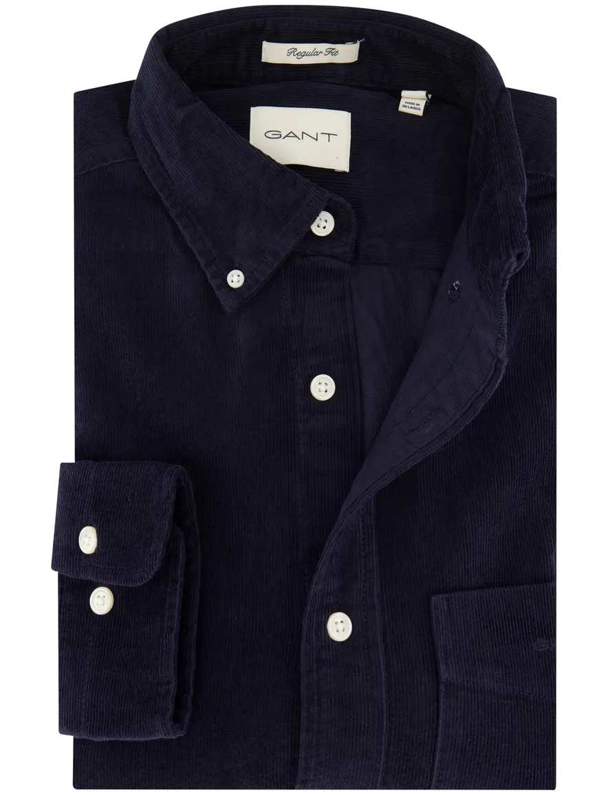 casual overhemd donkerblauw Gant Regular Fit