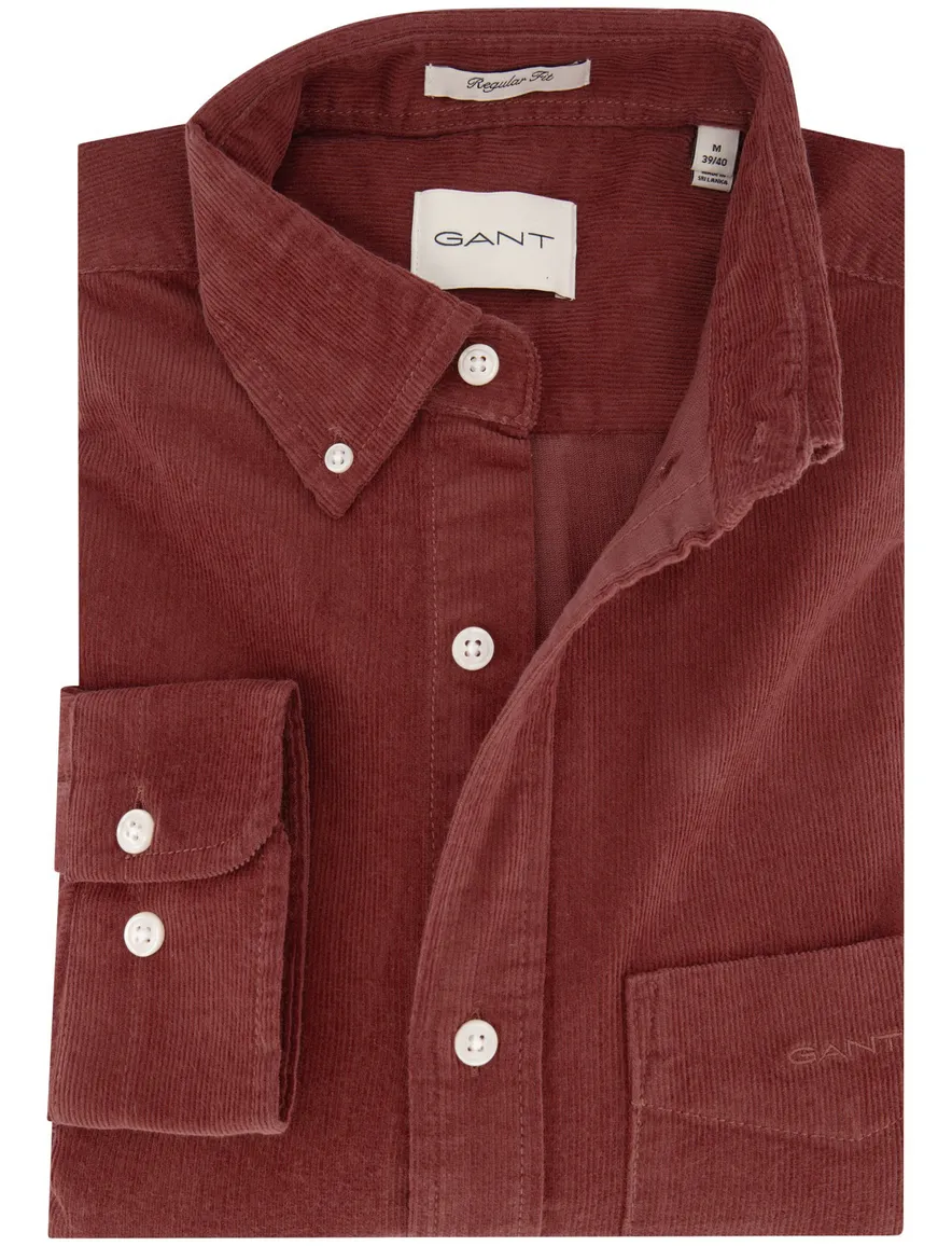 Gant regular fit casual overhemd roest corduroy katoen