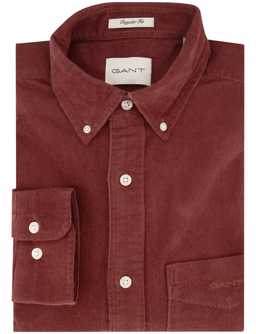 Gant regular fit casual overhemd roest corduroy katoen