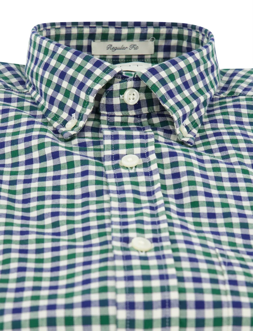 Gant overhemd blauw groen geruit