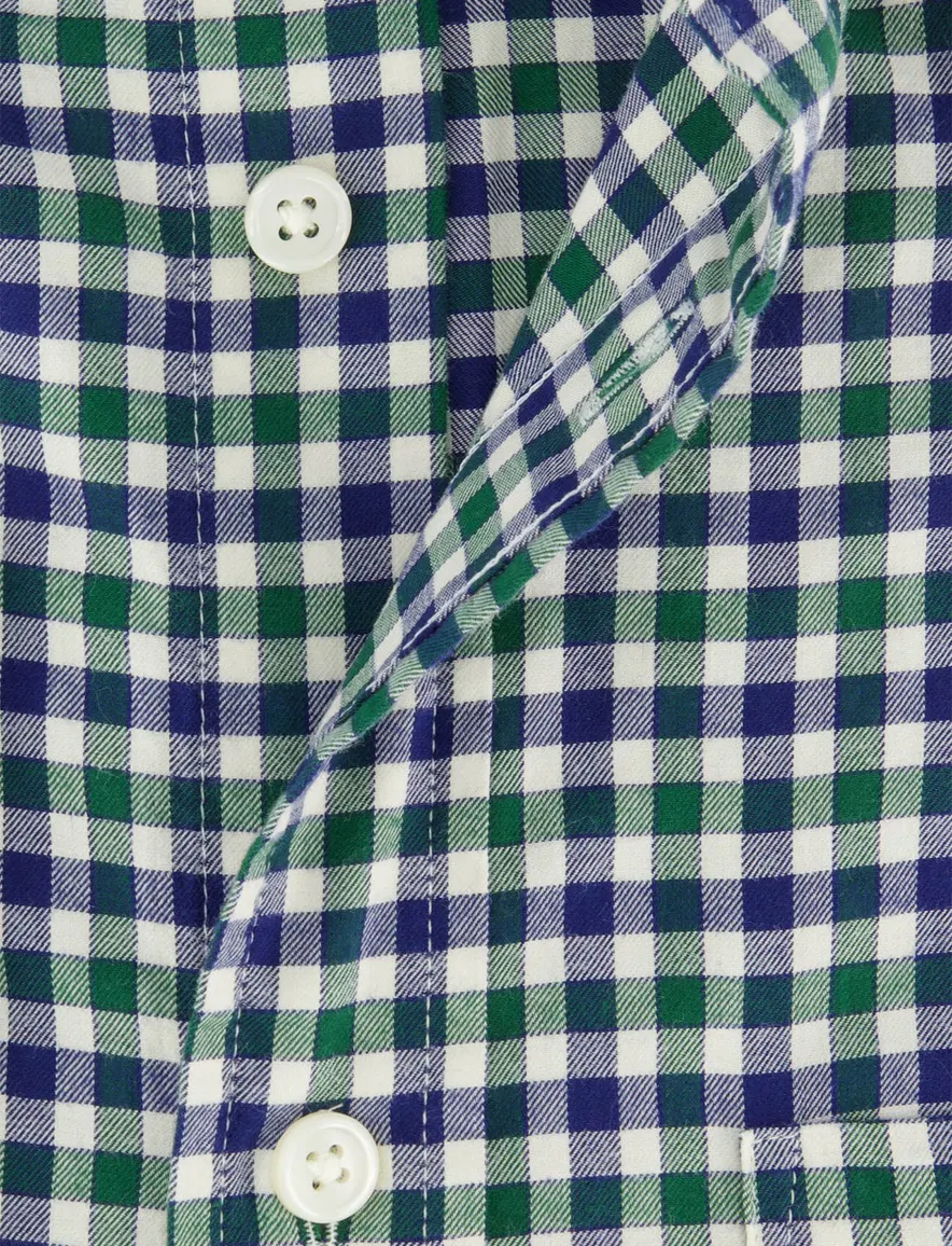 Gant katoenen overhemd blauw geruit