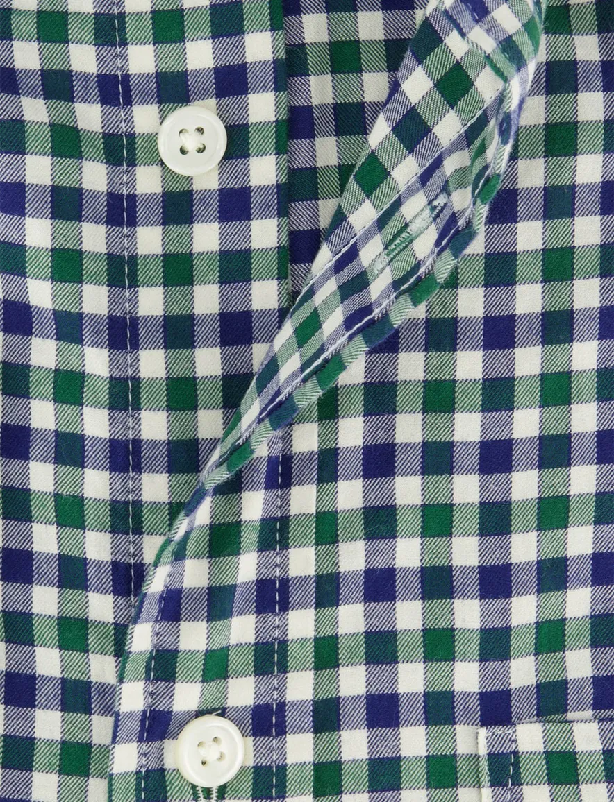 Gant overhemd blauw groen geruit